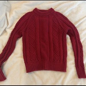 LL Bean Fisherman Crimson Sweater S
